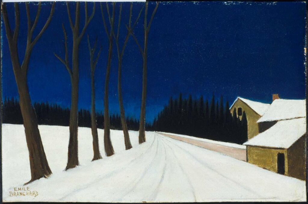 Winter paintings: Emile Branchard, Winter Night, 1930s, Museum of Fine Arts, Boston, MA, USA.
