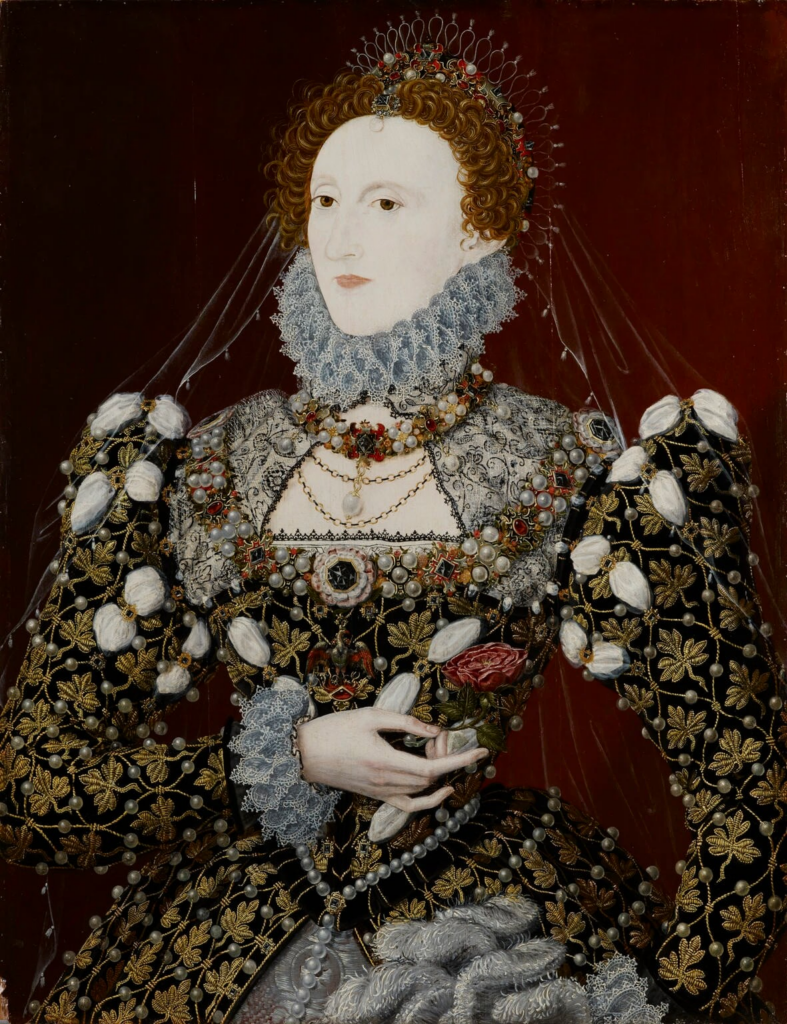 Phoenix Portrait: Nicholas Hilliard (attr.), Queen Elizabeth I (Phoenix Portrait), c. 1575, National Portrait Gallery, London, UK.
