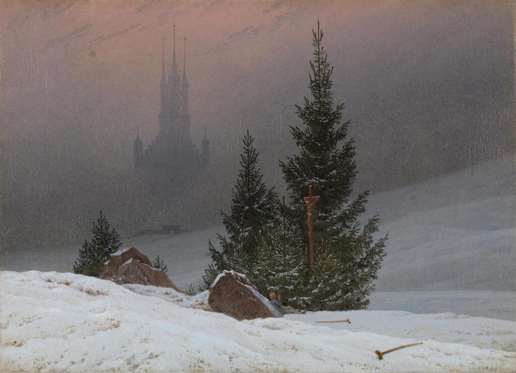 Winter paintings: Caspar David Friedrich, Winter Landscape, ca. 1811, National Gallery, London, UK.
