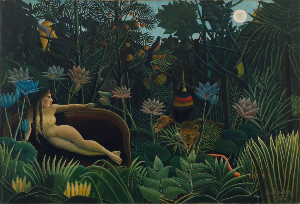 Henri Rousseau paintings: Henri Rousseau, The Dream, 1910, Museum of Modern Art, New York City, NY, USA.
