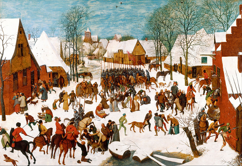 Pieter Bruegel winter: Pieter Bruegel the Elder, The Massacre of the Innocents, 1565–1567, British Royal Collection, Windsor Castle, UK.
