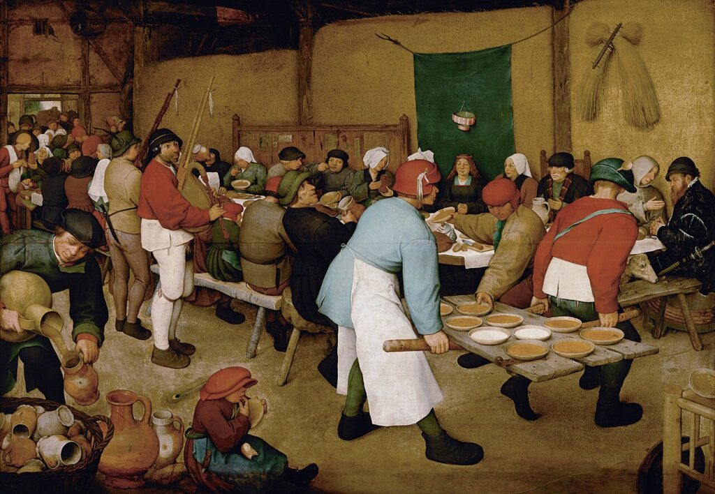 Pieter Bruegel winter: Pieter Bruegel the Elder, The Peasant Wedding, 1567, Kunsthistorisches Museum, Vienna, Austria.
