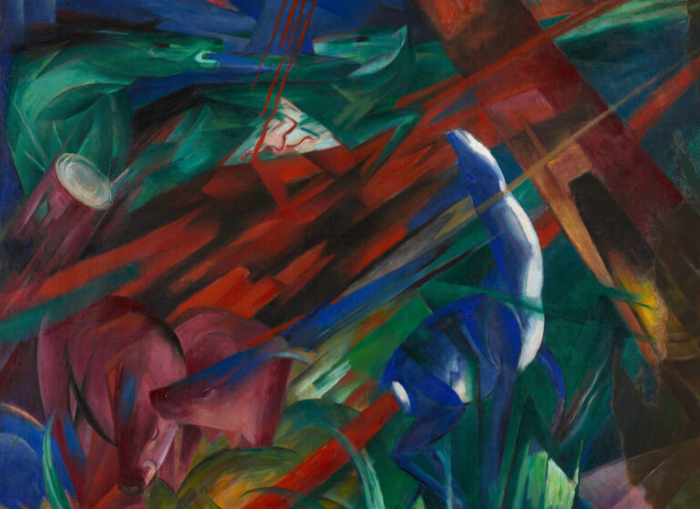 Franz Marc fate of the animals: Franz Marc, Fate of the Animals, 1913, Kunstmuseum, Basel, Switzerland. Detail.
