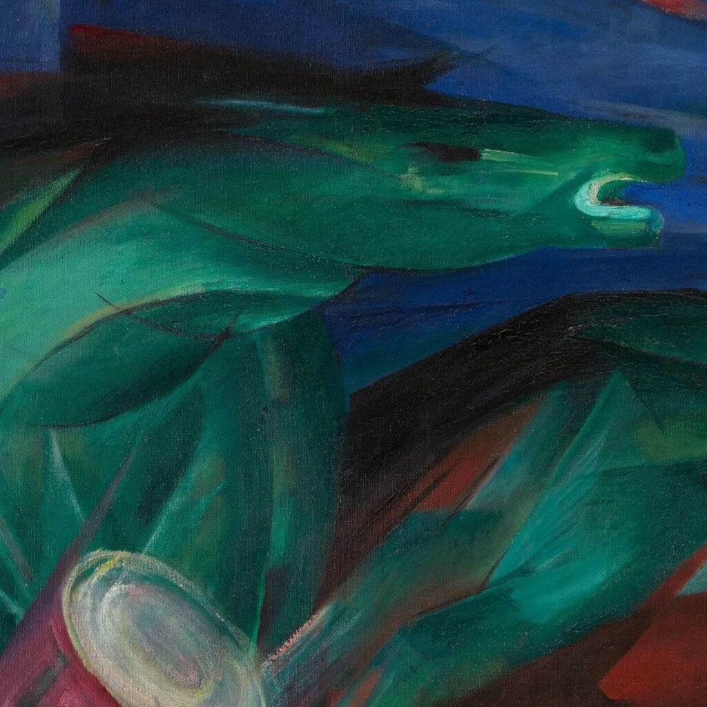 Franz Marc fate of the animals: Franz Marc, Fate of the Animals, 1913, Kunstmuseum Basel, Basel, Switzerland. Detail.
