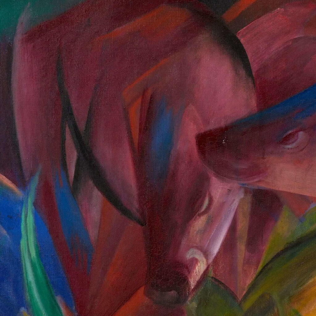 Franz Marc fate of the animals: Franz Marc, Fate of the Animals, 1913, Kunstmuseum Basel, Basel, Switzerland. Detail.
