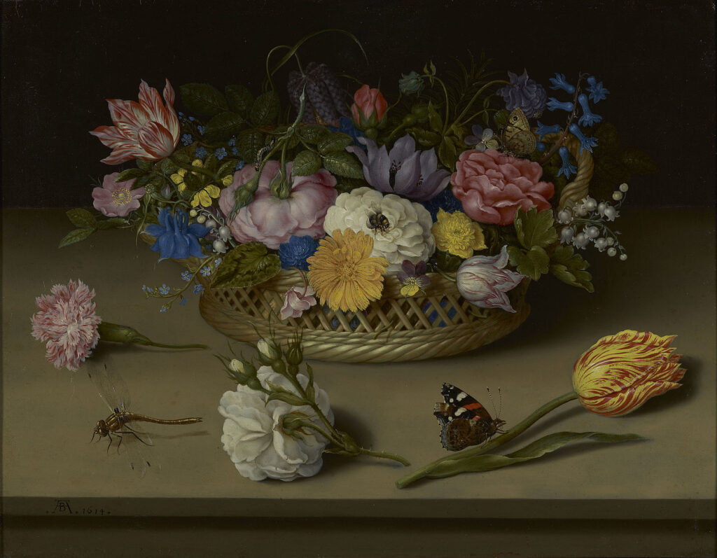 floral still life: Ambrosius Bosschaert the Elder, Flower Still Life, 1614, J. Paul Getty Museum, Los Angeles, CA, USA.
