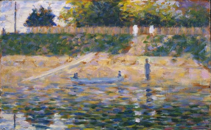 Courtauld Gallery: Georges Seurat, Boat by the Riverbank, c. 1883, Courtauld Gallery, London, UK.
