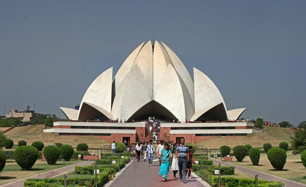 Lotus Temple: The Lotus Temple, 1976–1986, New Delhi, India. Photograph by Muhammad Mahdi Karim via Wikimedia Commons (GFDL-1).
