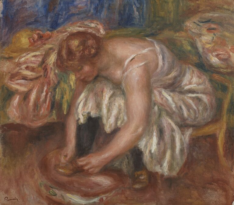 Courtauld Gallery: Pierre-Auguste Renoir, Woman Tying Her Shoe, c. 1918, Courtauld Gallery, London, UK.
