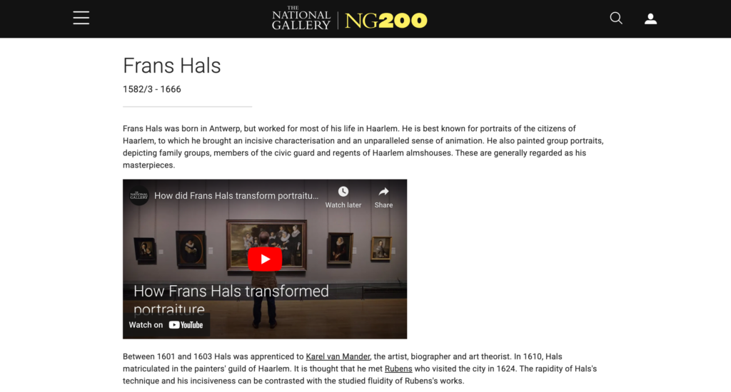 national gallery london: View of the National Gallery website, dedicated to Frans Hals. Accessed: Jan. 24, 2025.
