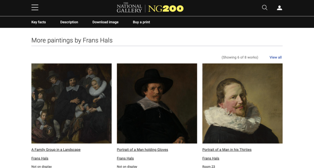 national gallery london: View of the National Gallery website dedicated to Frans Hals, Young Man Holding a Skull, 1626–1628. Accessed: Jan. 24, 2025.
