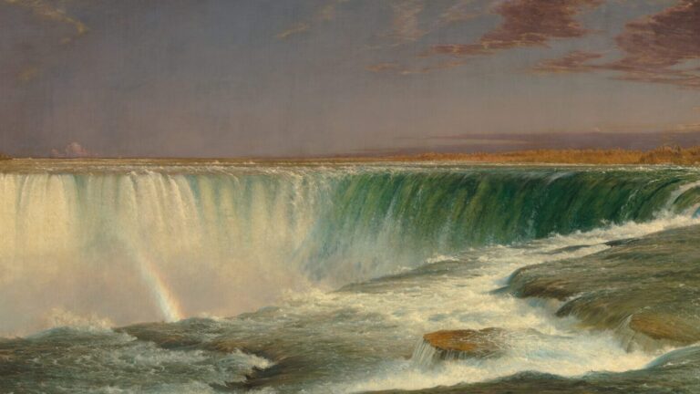 Niagara Frederic Edwin Church: Frederic Edwin Church, Niagara, 1857, National Gallery of Art, Washington, DC, USA. Detail.
