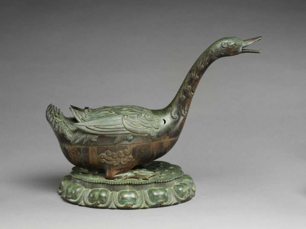 exhibitions spring US: Incense burner in the form of a goose, China, early 15th century, Metropolitan Museum of Art, New York City, NY, USA.
