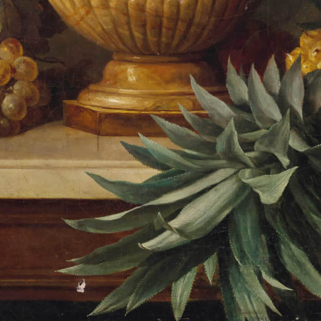 Anne Vallayer-Coster Still Life with Flowers: Anne Vallayer-Coster, Still Life with Flowers in an Alabaster Vase and Fruit, 1783, National Gallery of Art, Washington, DC, USA. Detail.
