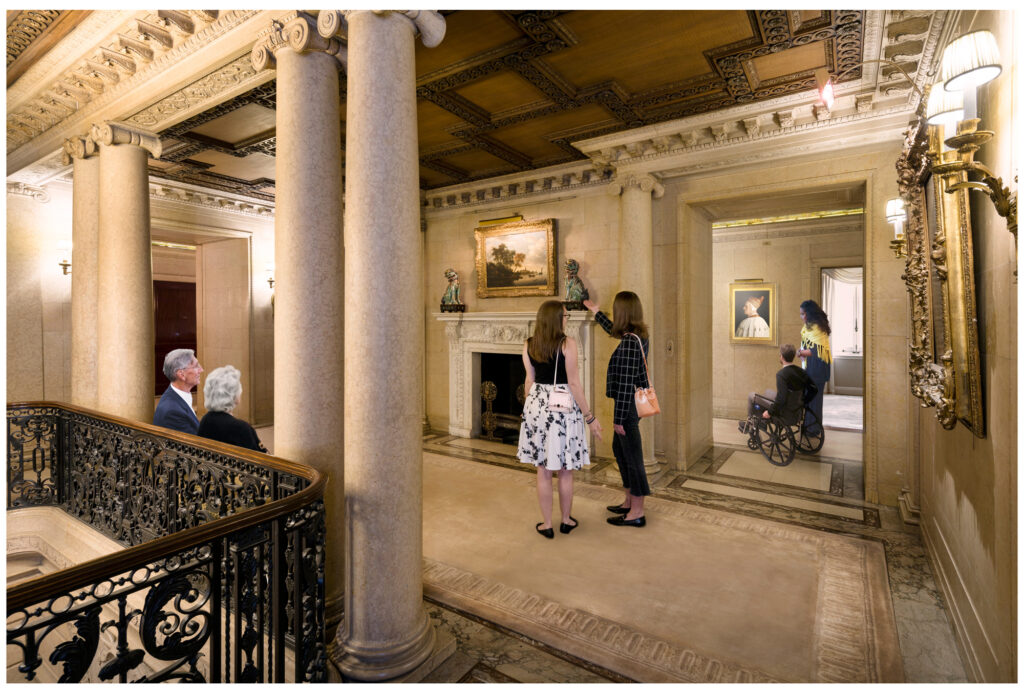 Frick reopening: The second-floor landing, which leads to a series of new galleries for the display of small-scale objects from the permanent collection. Rendering courtesy of Selldorf Architects.
