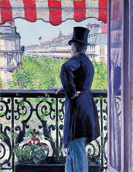 Caillebotte Paris: Gustave Caillebotte, The Man on the Balcony, Boulevard Haussmann, 1880, private collection.
