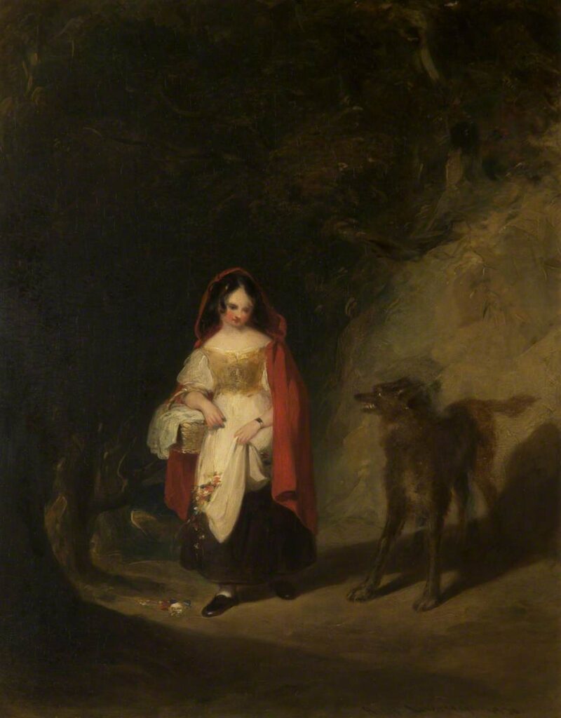 fairytales in art: Henry Liverseege, Little Red Riding Hood, 1830, private collection. Art UK.
