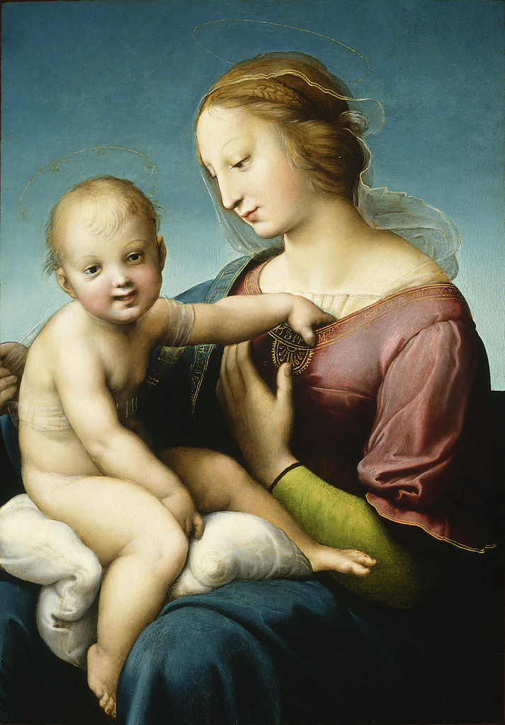 Virgin Mary paintings: Raphael, The Niccolini-Cowper Madonna, 1508, National Gallery of Art, Washington, DC, USA.
