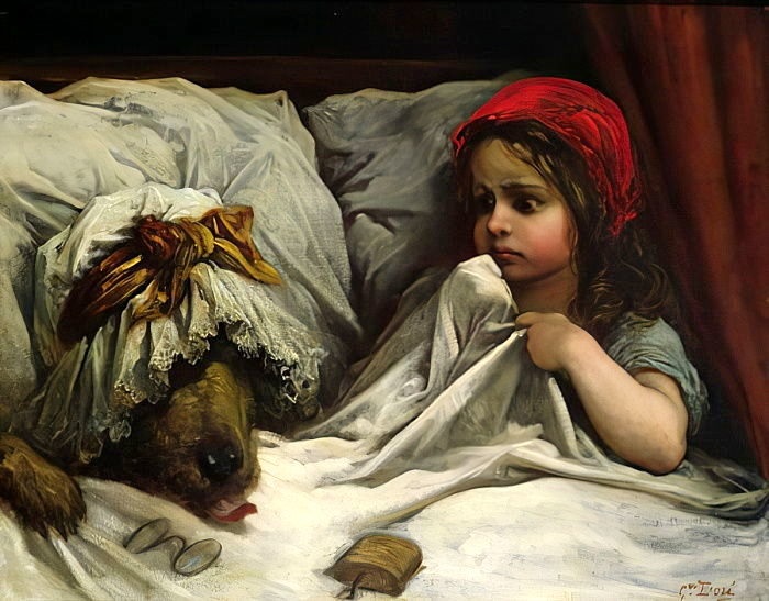 Fairytales in Art. Gustave Doré, Little Red Riding Hood, c. 1862. Public domain.