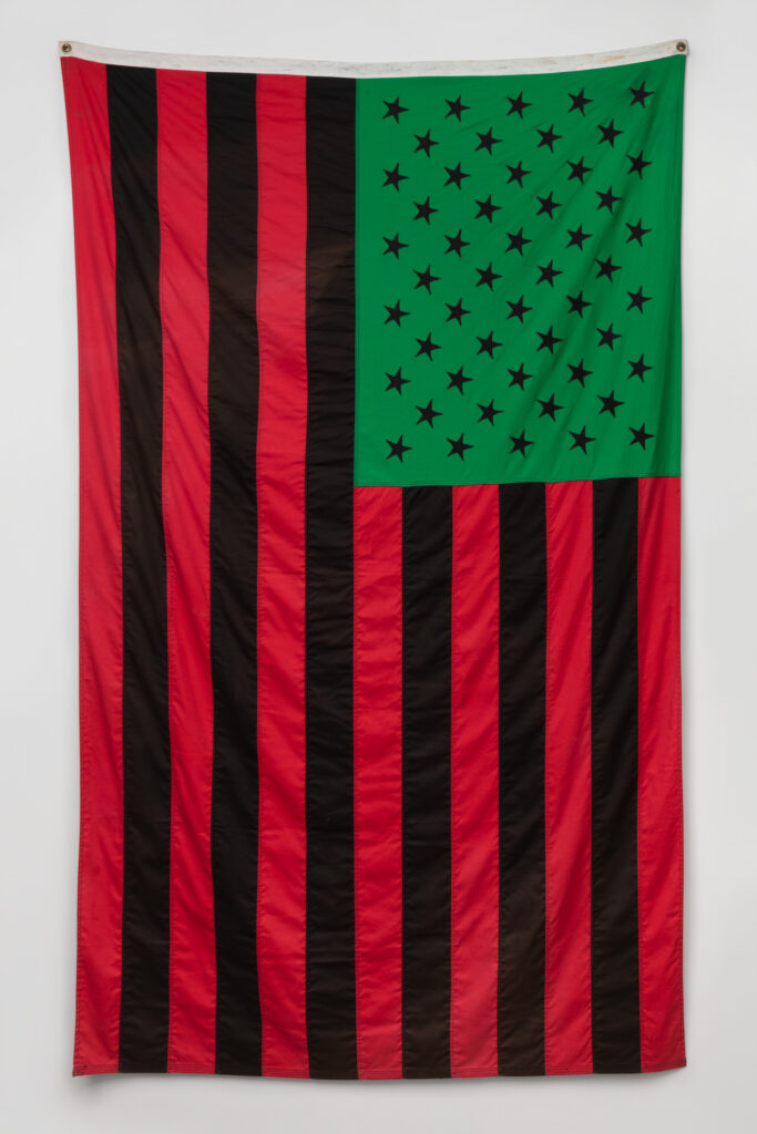 Project Black Planet: David Hammons, African-American Flag, 1990, Collection of Larry and Marilyn Fields, gift from David Hammons, the Art Institute of Chicago, Chicago, IL, USA. Press materials.
