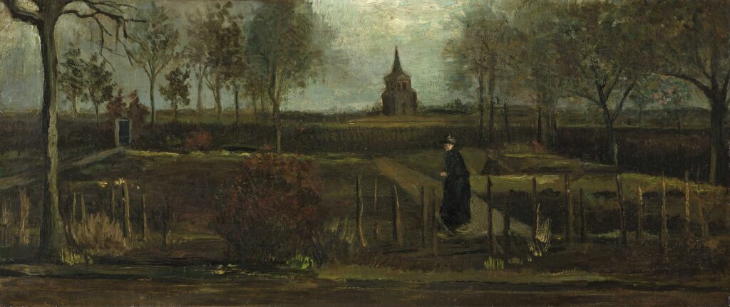 A Fire In His Soul: Vincent van Gogh, The Parsonage Garden at Nuenen, 1884, Groningen Museum, Groningen, Netherlands.
