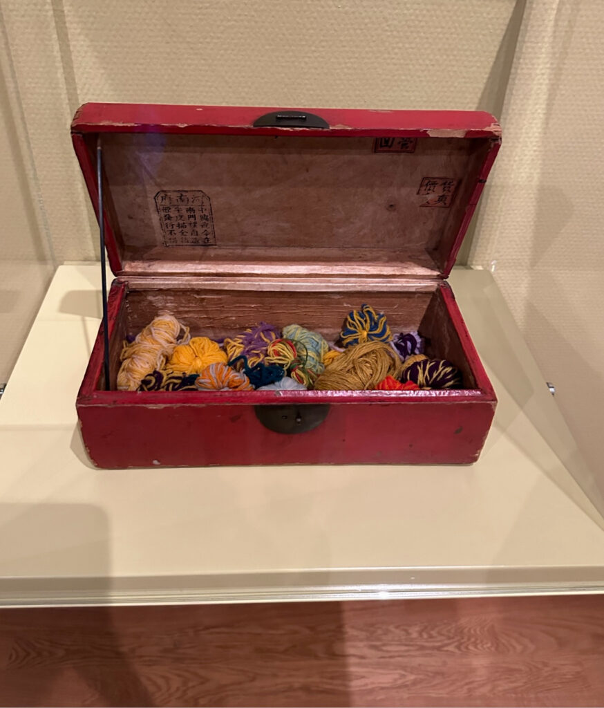 A Fire In His Soul: Box of colored yarn collected by Vincent van Gogh, Van Gogh Museum, Amsterdam, Netherlands. Photograph by the author.
