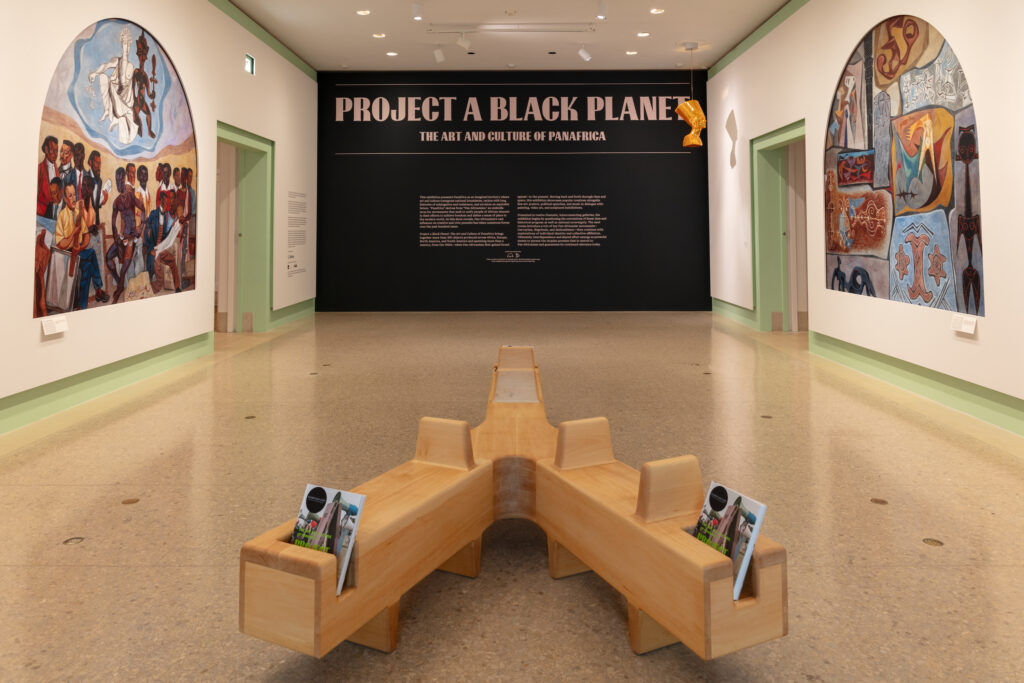 Project Black Planet: Installation view of Project a Black Planet: The Art and Culture of Panafrica, Art Institute of Chicago, Chicago, IL, USA. Press materials.
