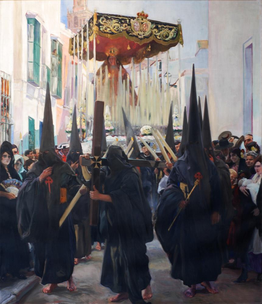 Joaquin Sorolla Paintings: Joaquín Sorolla, Vision of Spain: Seville, Holy Week. Penitents, 1914, Hispanic Society of America, New York City, NY, USA.
