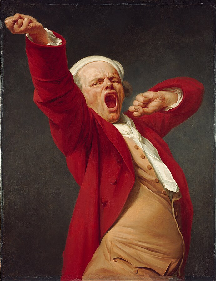 Joseph Ducreux: Joseph Ducreux, Self-Portrait Yawning, 1783, Getty Centre, Los Angeles, CA, USA.
