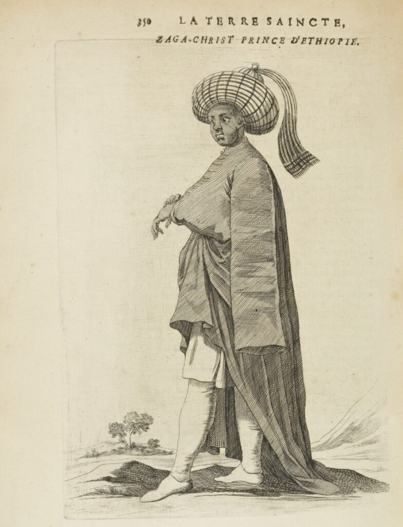 Giovanna Garzoni Zaga Christ:  Zaga Christ, Prince d’Ethiopie in Eugène Roger, La terre saincte, 1638, Bibliothèque nationale de France, Paris, France.
