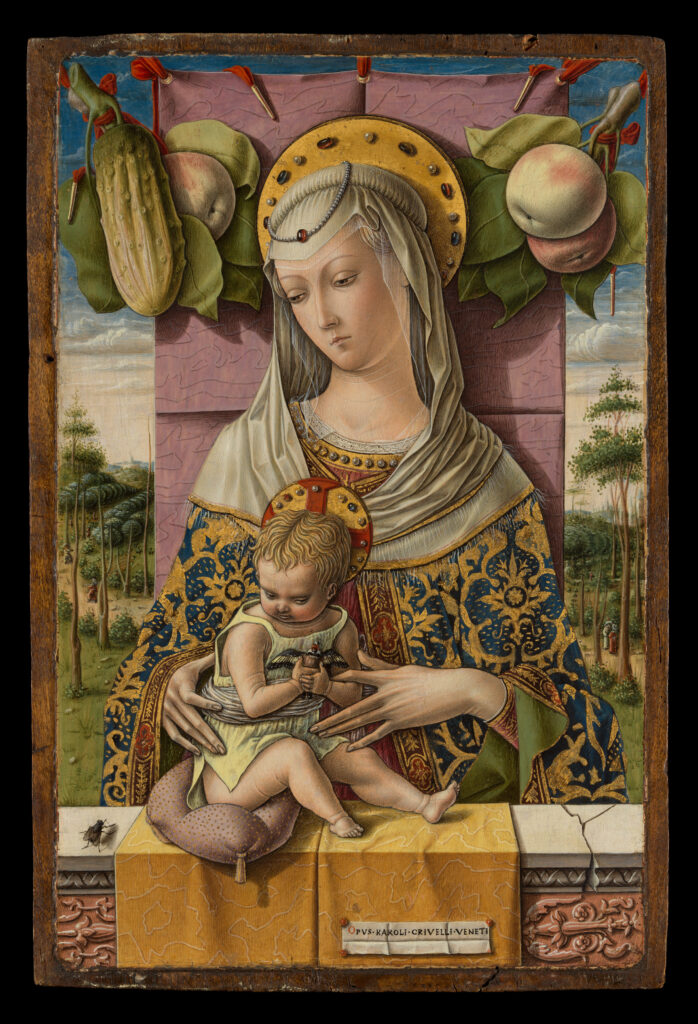 Virgin Mary paintings: Carlo Crivelli, Madonna and Child, c. 1480, Metropolitan Museum of Art, New York City, NY, USA.
