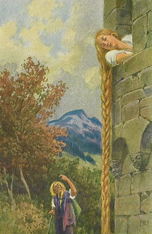 fairytales in art: Paul Hey, Rapunzel, 1910. Public domain.
