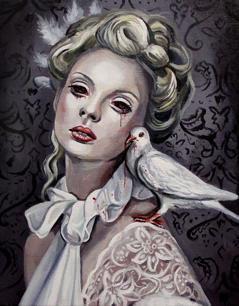 fairytales in art: Kamille Freske, Cinderella’s Stepsister, 2011–2015. Oil on Canvas. Artist’s website.
