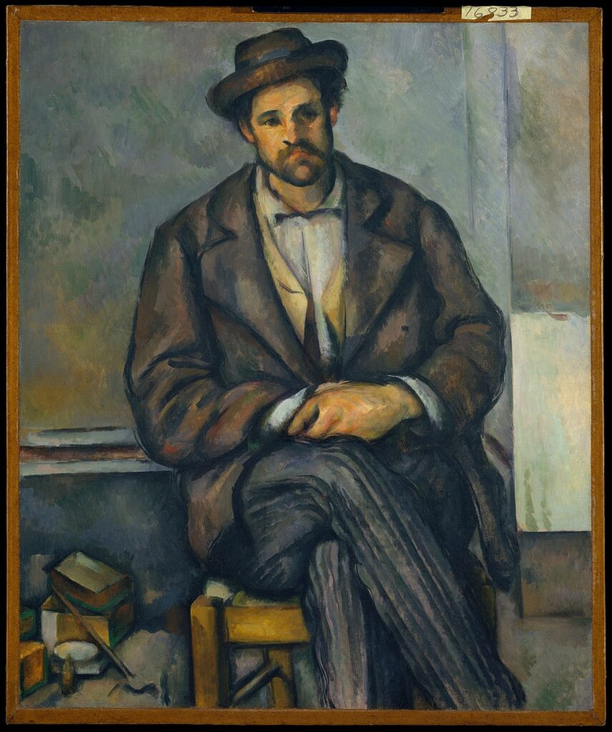 paul cézanne paintings: Paul Cézanne, Seated Peasant, 1892–1896, Metropolitan Museum of Art, New York City, NY, USA.
