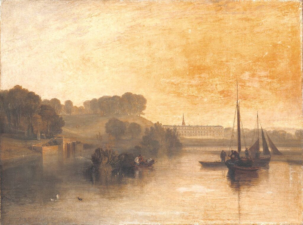 Turner exhibition: J. M. W. Turner, Petworth, Sussex, the Seat of the Earl of Egremont: Dewy Morning, 1810, Tate Gallery, London, UK.
