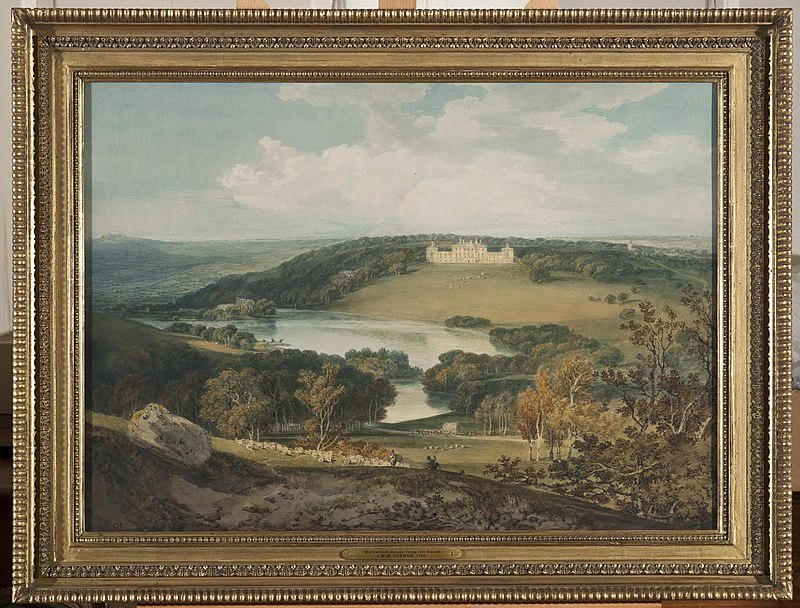 Turner exhibition: J. M. W. Turner, Harewood House from the South, 1798, private collection.
