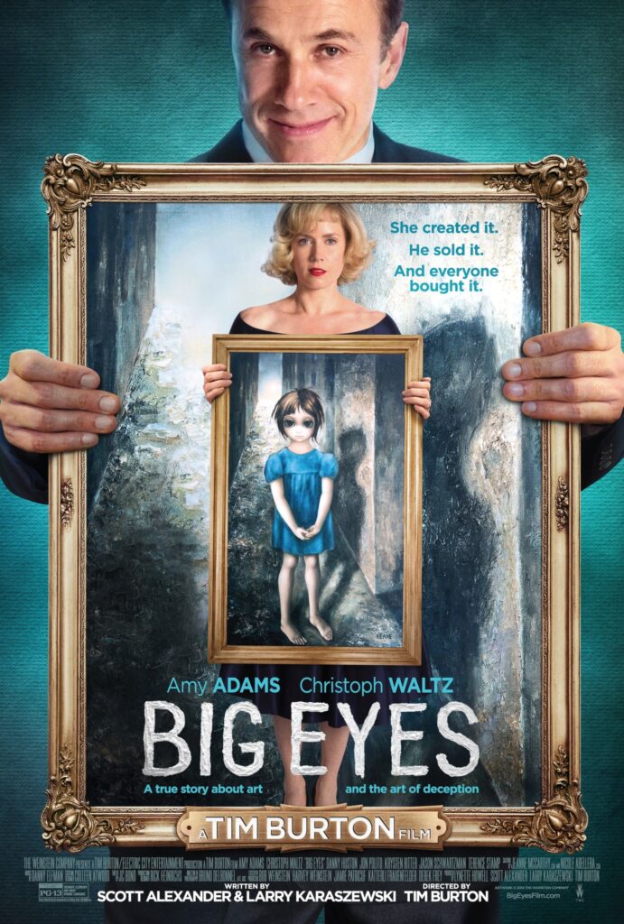 movies about artists: Poster of Big Eyes, directed by Tim Burton, 2014.
