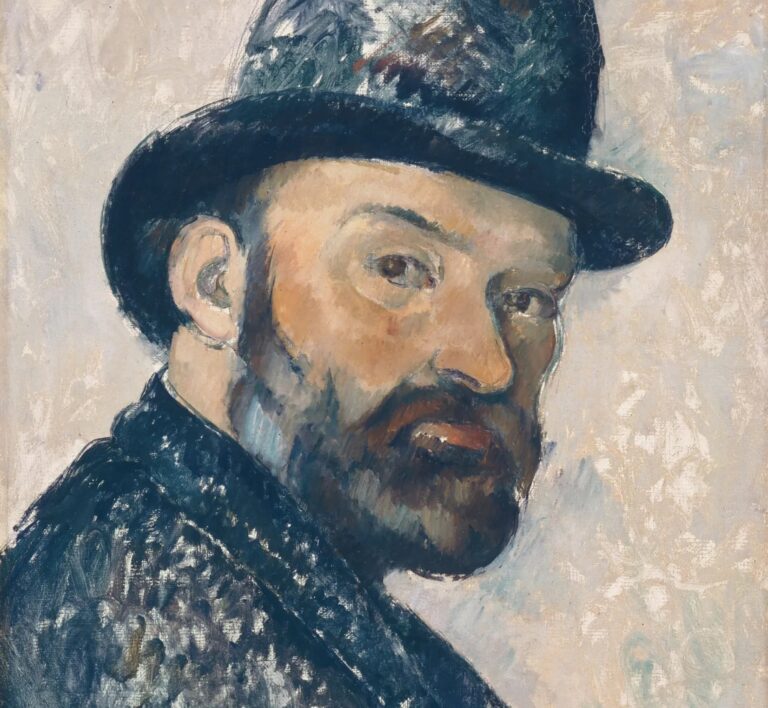 paul cézanne paintings: Paul Cézanne, Self-Portrait with Bowler Hat, 1885–1886, Ny Carlsberg Glyptotek, Copenhagen, Denmark.
