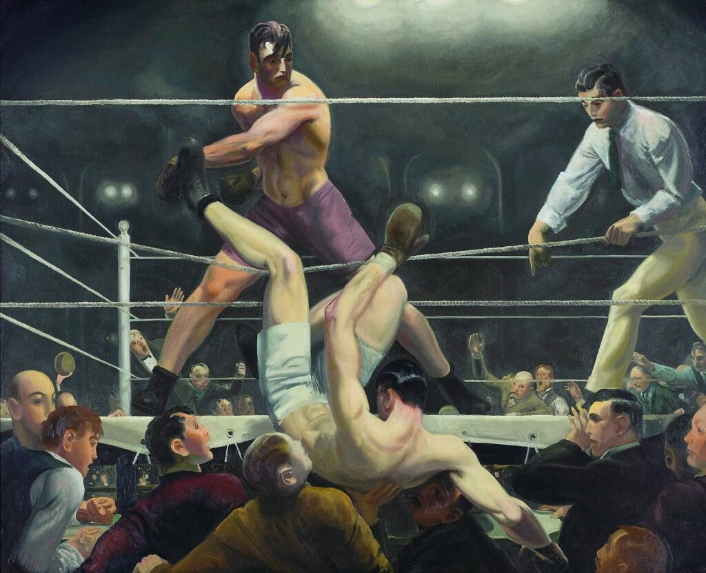 George Bellows: George Bellows, Dempsey and Firpo, 1924, Whitney Museum of Art, New York City, NY, USA.
