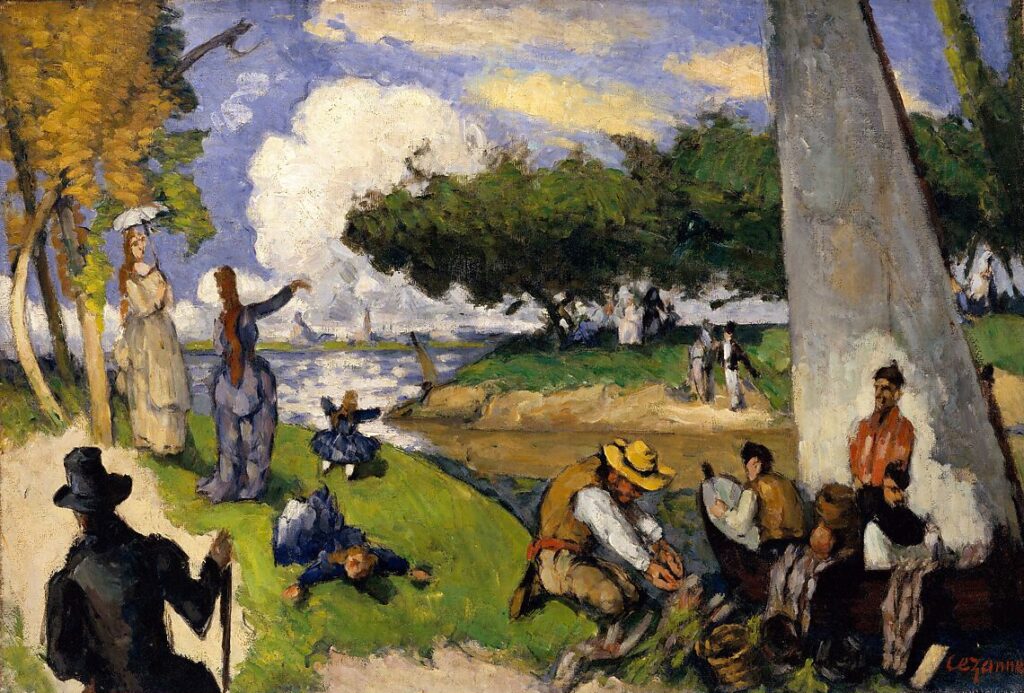 paul cézanne paintings: Paul Cézanne, The Fishermen (Fantastic Scene), c. 1875, Metropolitan Museum of Art, New York City, NY, USA.
